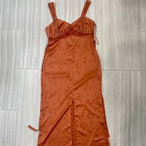Lulus orange silk dress